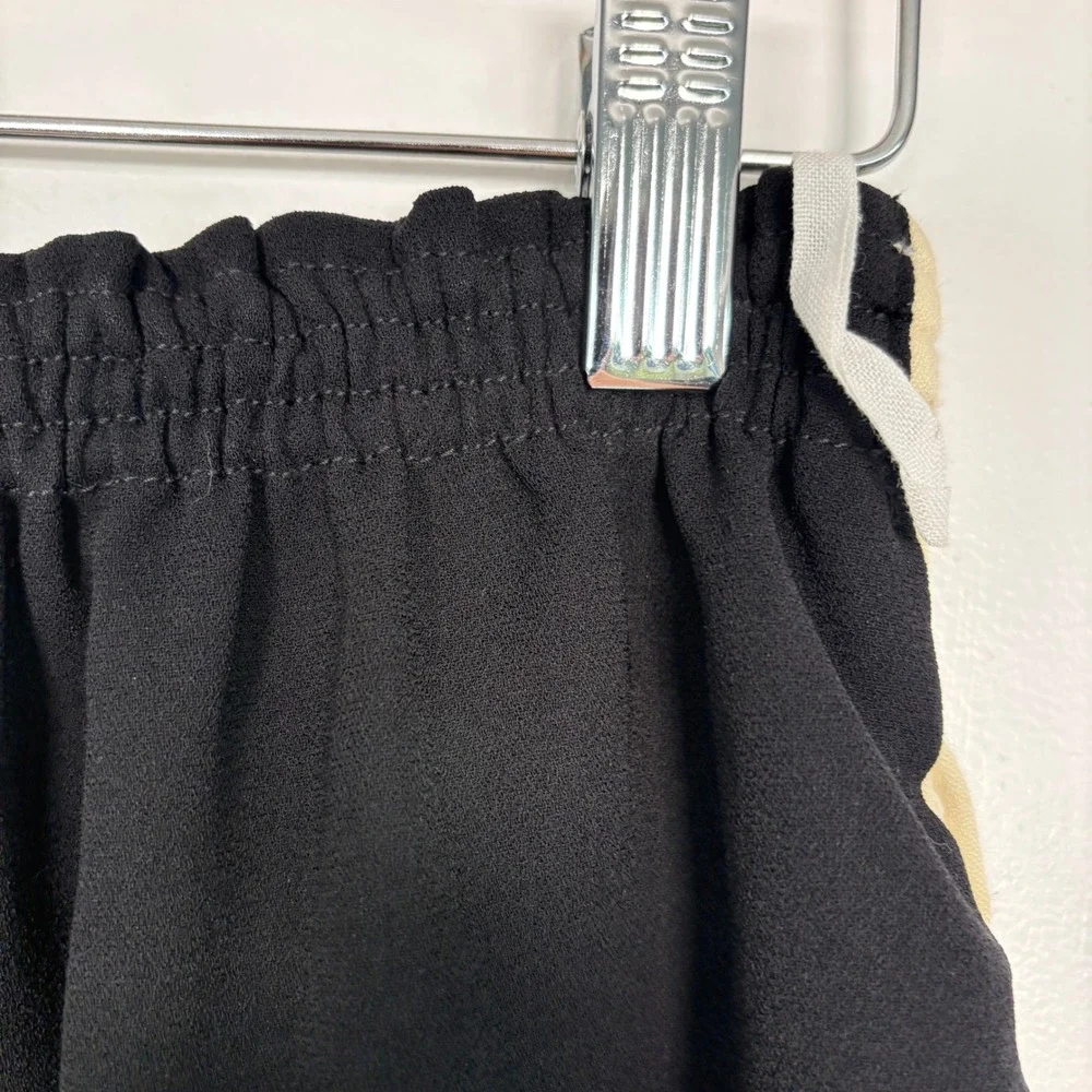 Tory Burch Women Pants Sz 0 Cream Black Rowing Stripe Colorblock Elastic Waist